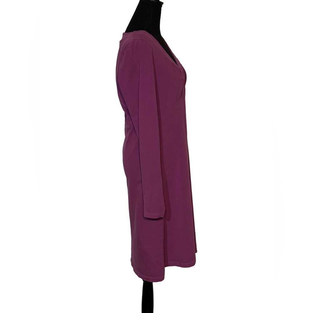 Athleta XL Purple Organic Cotton Long Sleeve Dress Style 709945 π - Picture 2 of 5